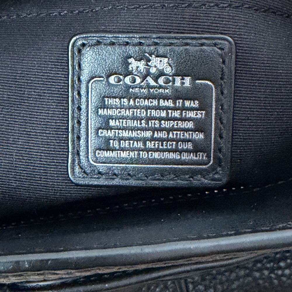 Coach Black Carryall Black Bubbled Pebbled Leather Satchel Handbag - Picture 13 of 16